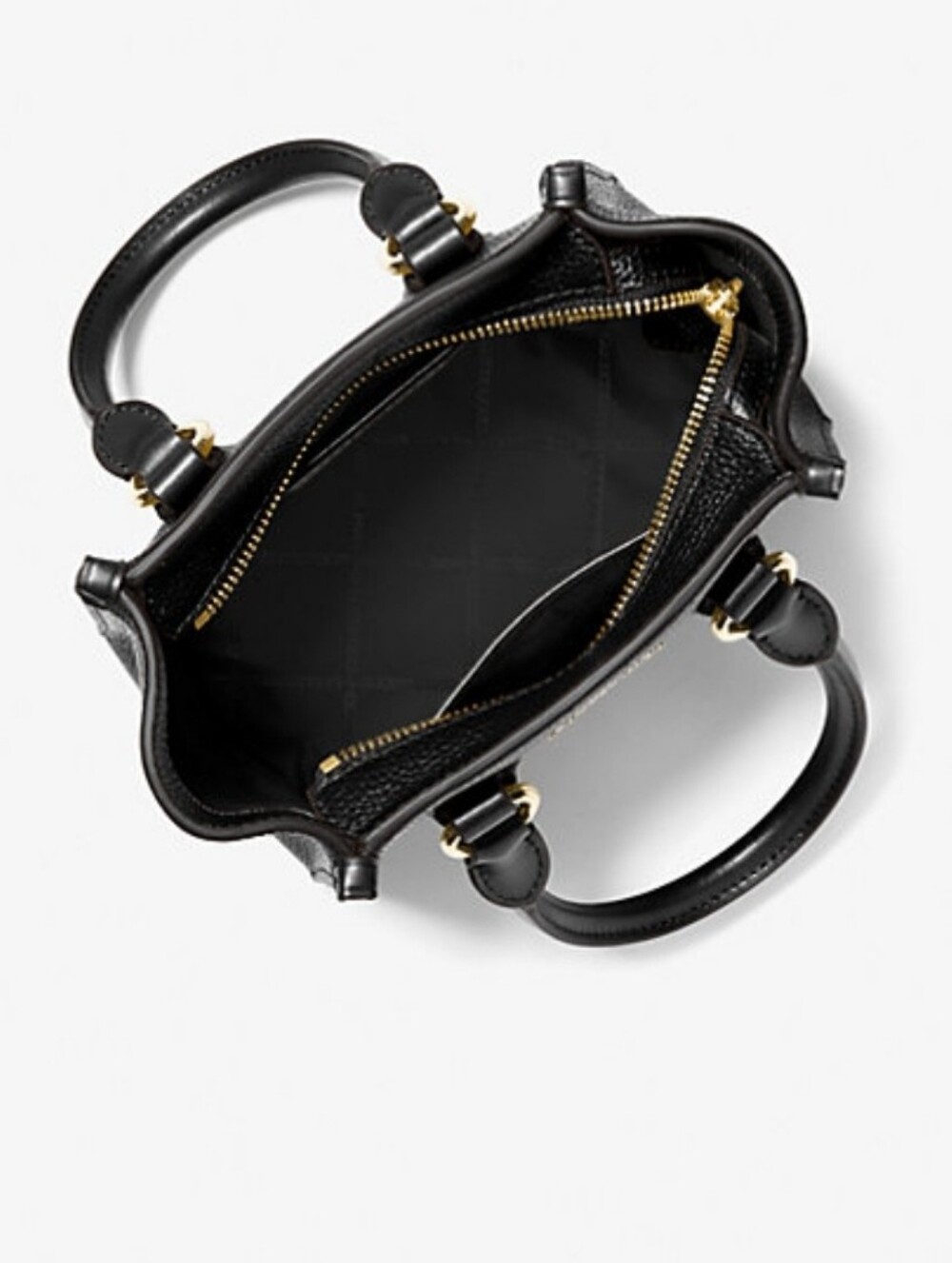 Michael Kors Sm. Black Pebbled Leather Satchel with Gold Accents Authentic* - Picture 3 of 6